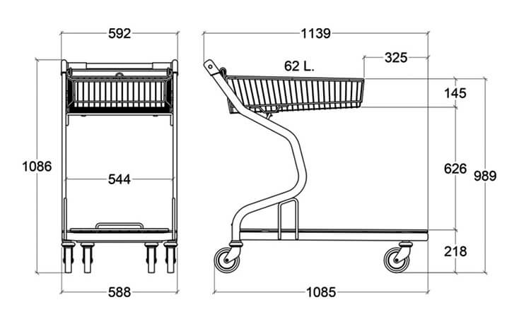 Schematic drawing for Multifunction Garden Centre Trolley