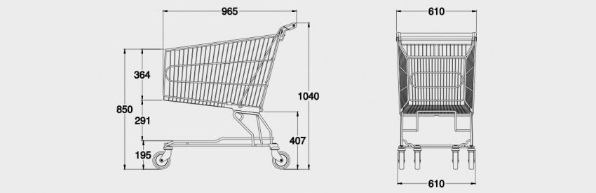 Schematic drawing for Standard Large Trolley