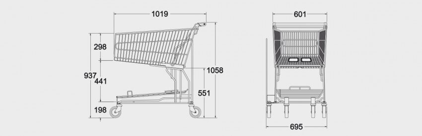 Schematic drawing for Multipurpose Trolley With Platform